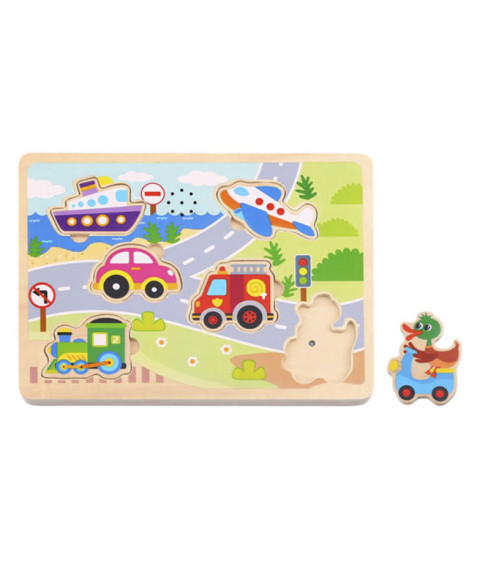 Puzzle sonor din lemn „Transport”, 57283